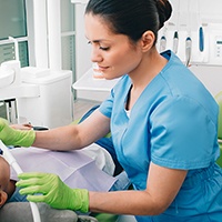 Young boy receiving nitrous oxide